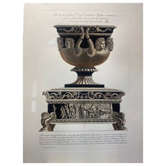 Contemporary Italian Hand Coloured Vase Print in Villa Lante G.B Piranesi 2 of 2