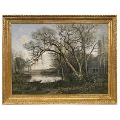 Antique Louis Aime Japy "Springtime, Oil on Canvas, Monumental, Sotheby's Provenance