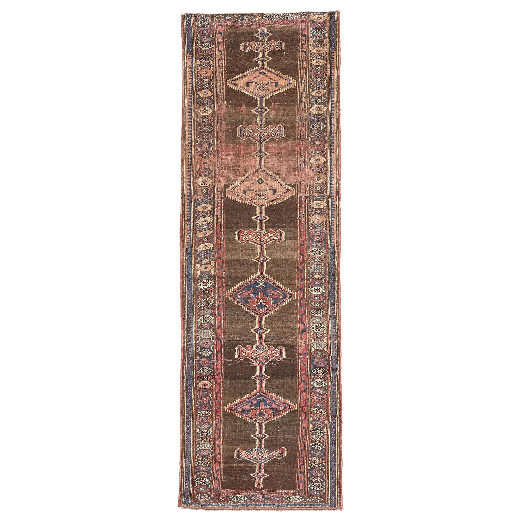 Antique Persian Sarab Rug Runner, Natural Elegance Meets Tribal Style For Sale