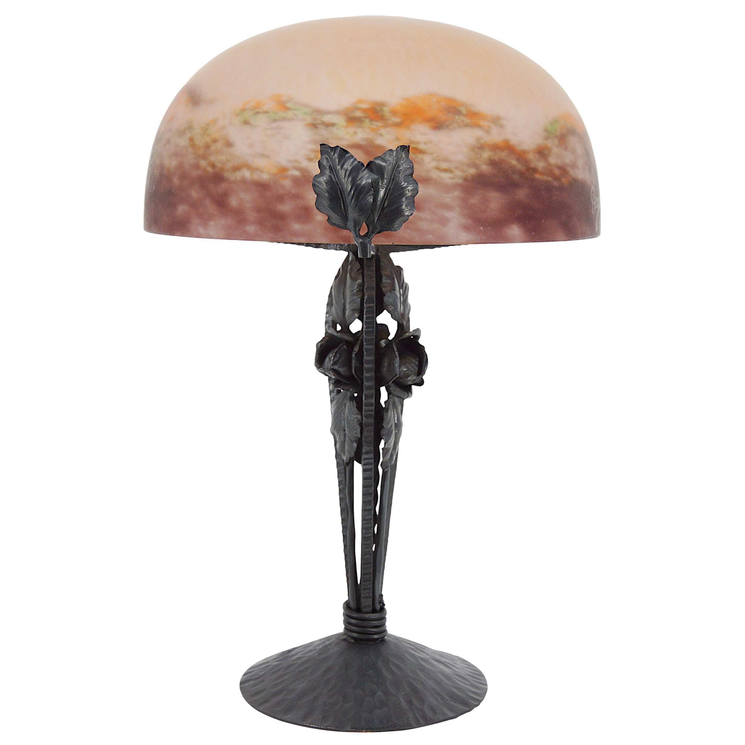 DEGUE French Art Deco Table Lamp, Late 1920s For Sale