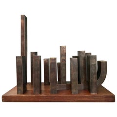 Architectural Bronze Sculpture with Chop Mark, 20th Century  