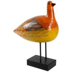 Bitossi Londi Designed Rare Orange and Yellow Bird, Italy, circa 1960