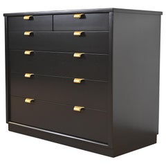 Edward Wormley for Drexel Black Lacquered Dresser Chest, Newly Refinished