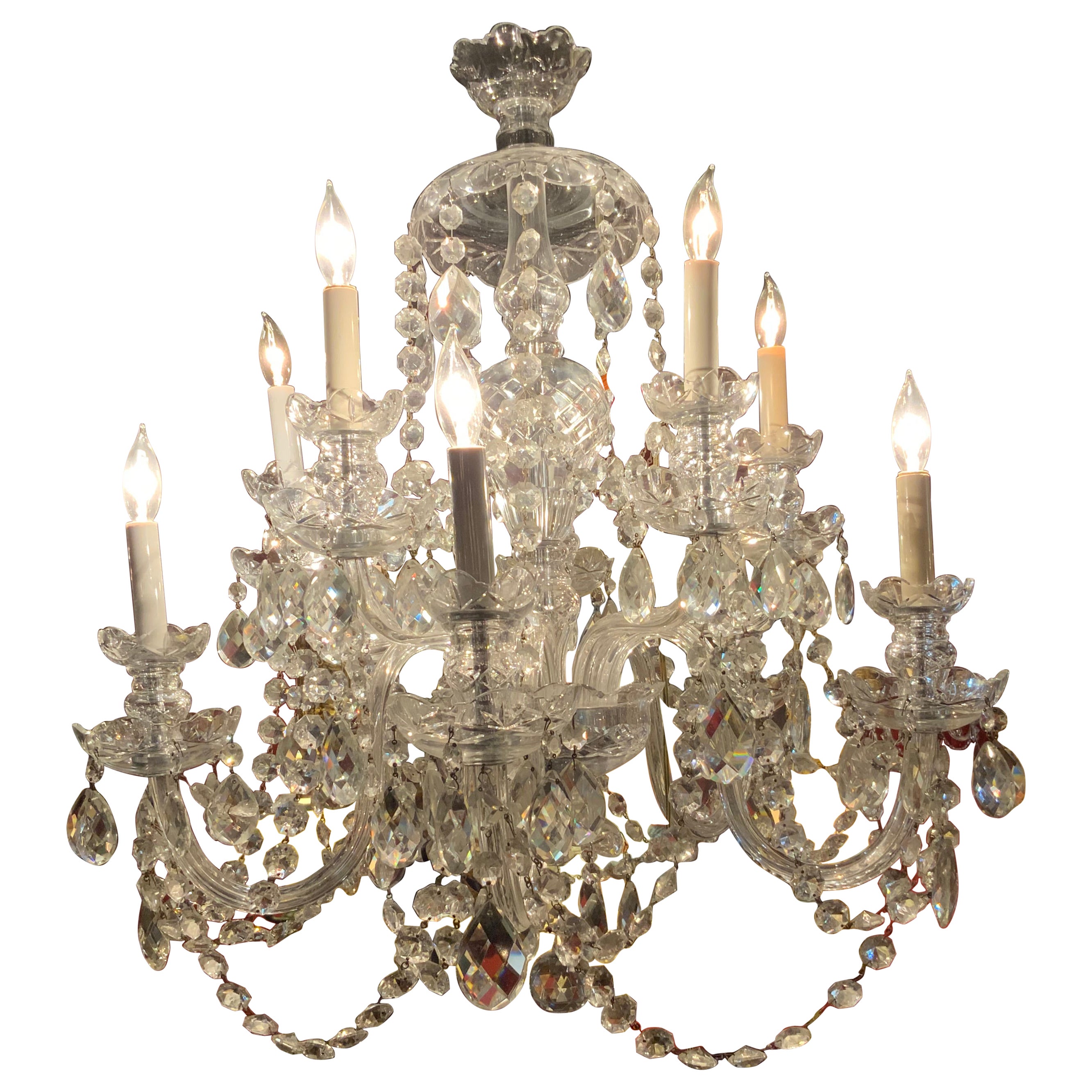 Maria Teresa style chandelier with 10 lights For Sale