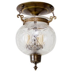 19th Century Bell Jar Lantern With Cross Hatch Pattern