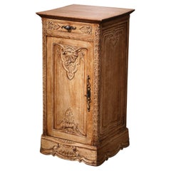 Vintage Early 20th Century French Louis XIV Carved Bleached Oak Cabinet from Normandy