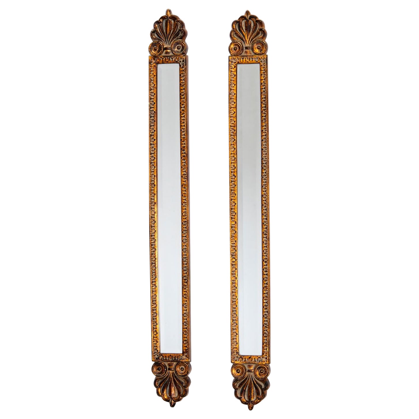 A Pair of Vintage Neo-Classical Style Pillar Mirrors  For Sale