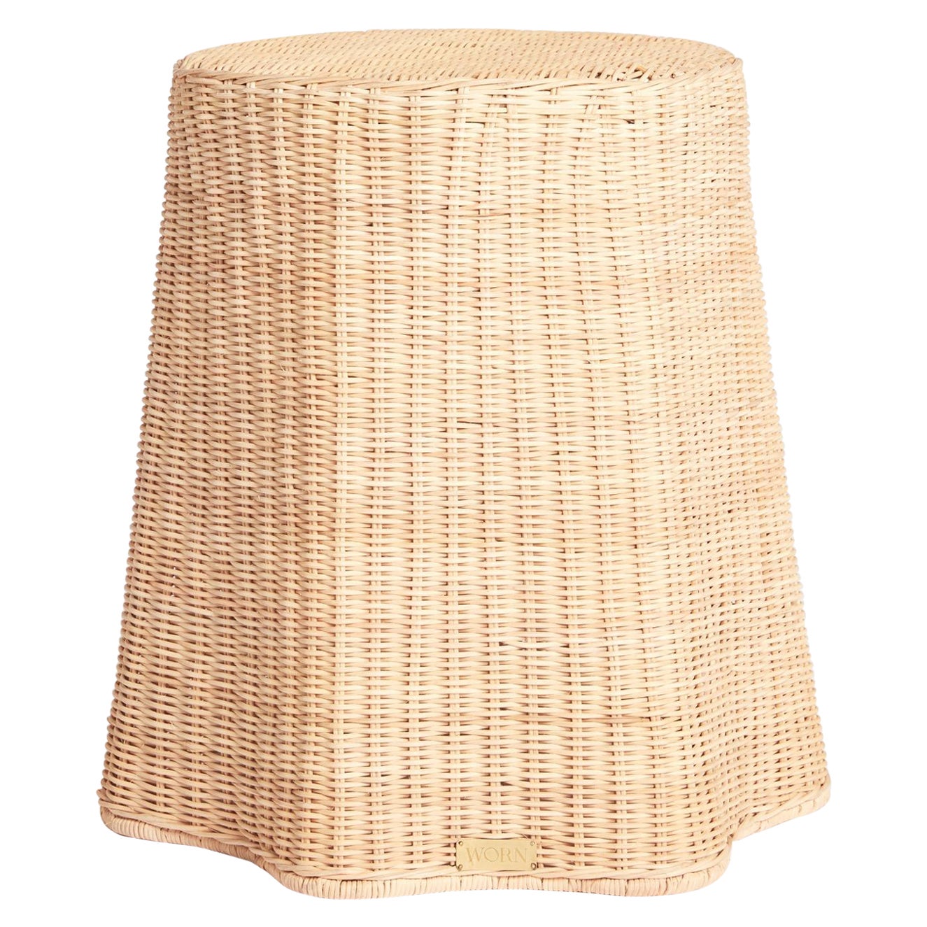 Hand Woven Scalloped Side Table