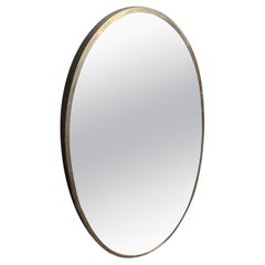 Retro 1950s Gio Ponti Style Mid-Century Modern Brass Oval Wall Mirror