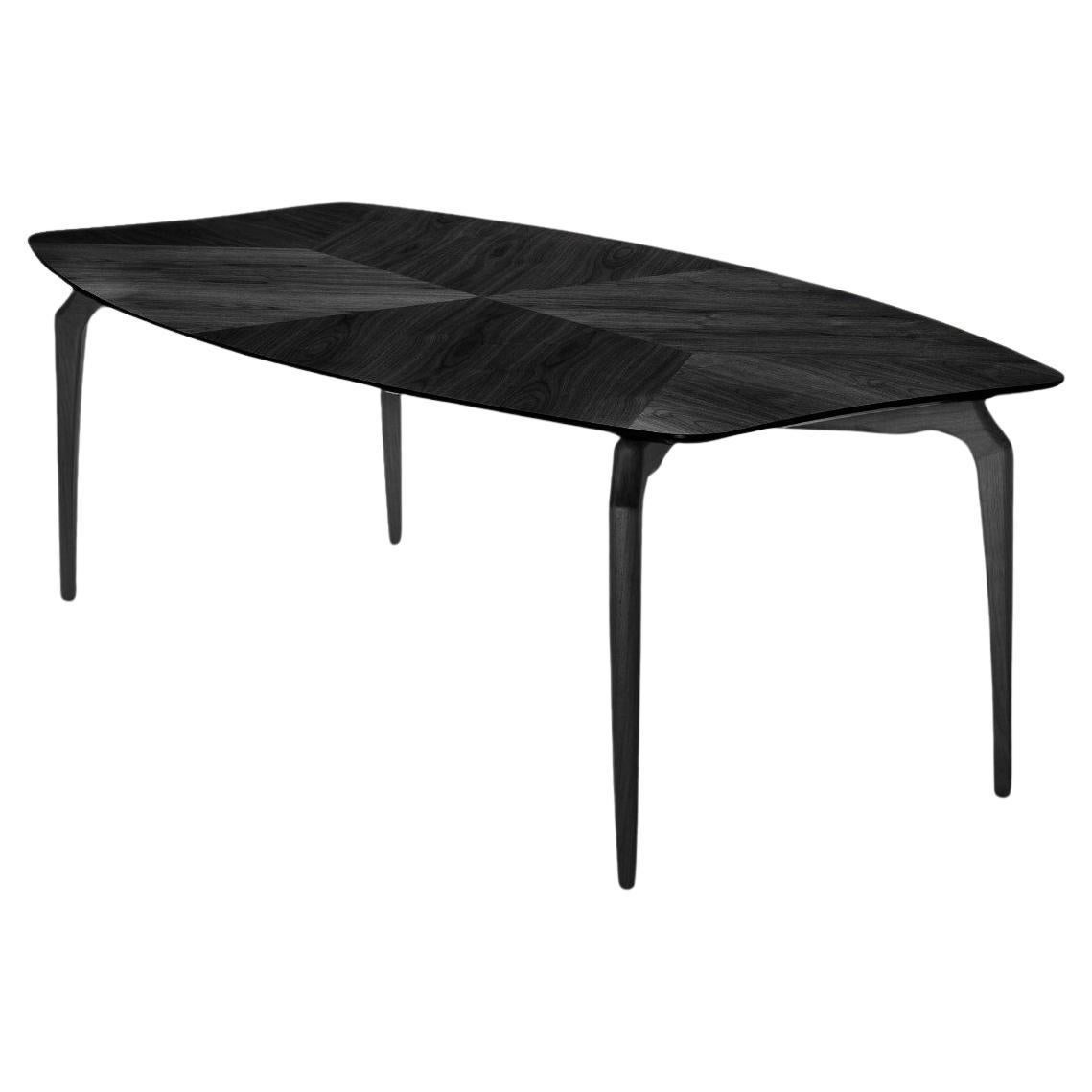 Contemporary "Gaulino" dining table by Oscar Tusquets, black stained ash wood