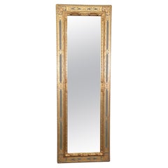 Tall Narrow Italian Florentine Gilded Painted Mirror 