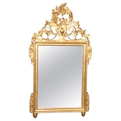 Gorgeous Gilded French Louis XV Mirror With Figure of a Bird