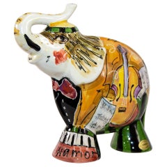 Elefante da circo in ceramica di grandi dimensioni firmato e numerato di Anatoly Turov del 1990