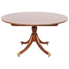 Baker Furniture Georgian Mahogany Pedestal Extension Dining Table, Refinished