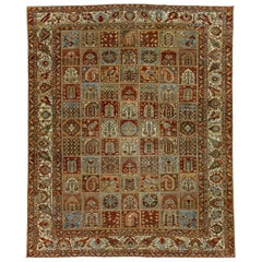 Tapis persan en laine Bakhtiari  Antique avec motif multicolore 