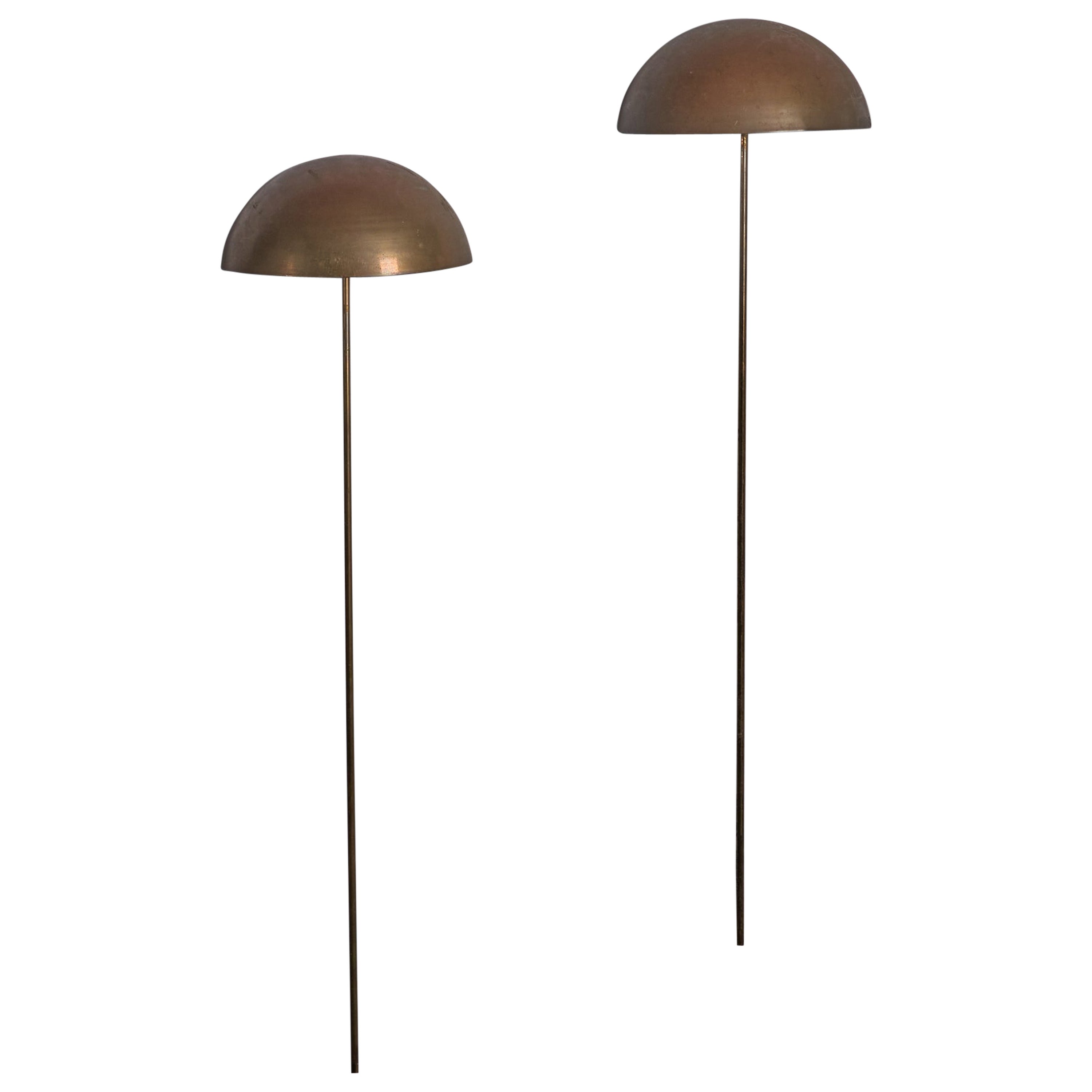 American Designer, Wall Lights, Brass, USA, 1950s For Sale