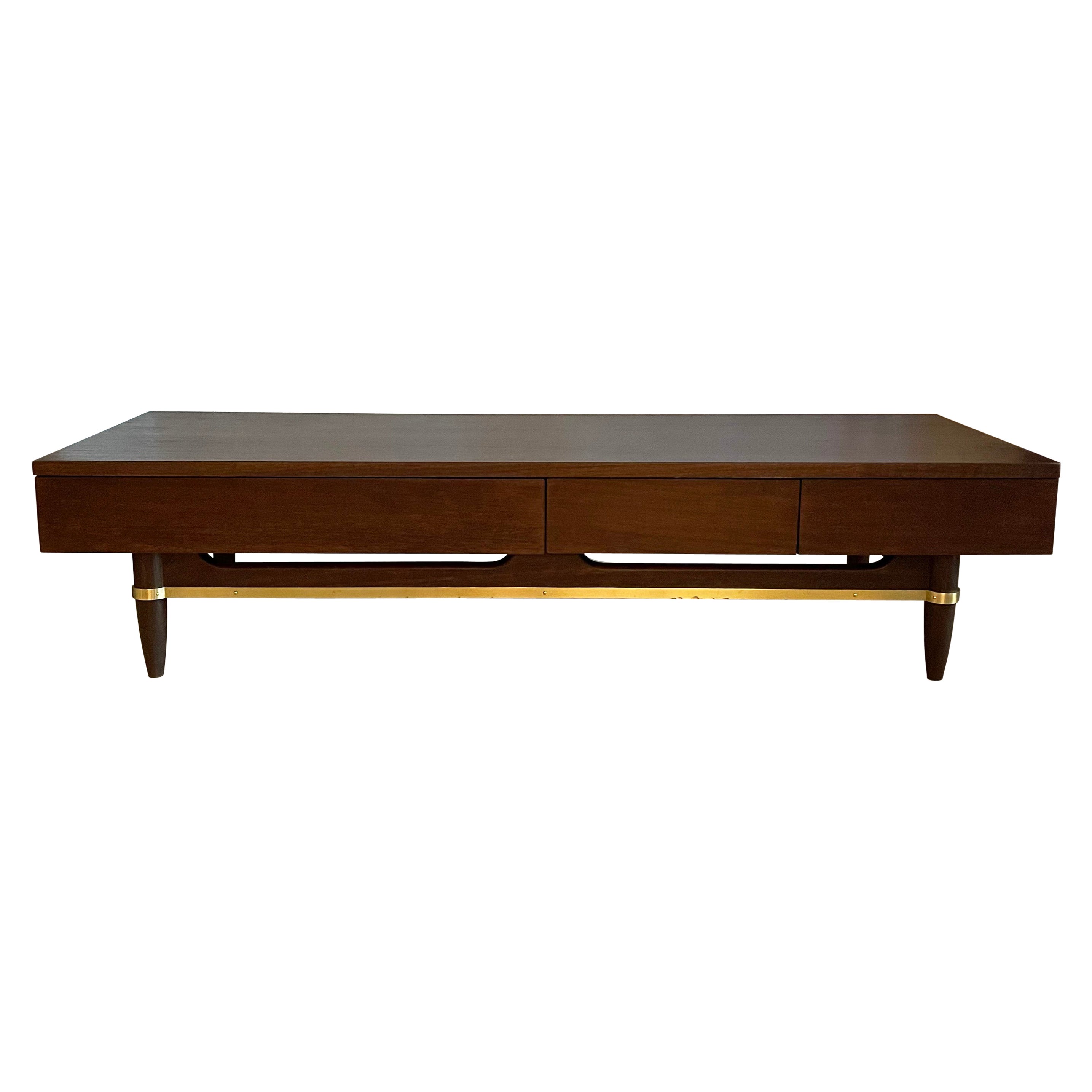 American Of Martinsville Console Coffee Table Media Cabinet For Sale