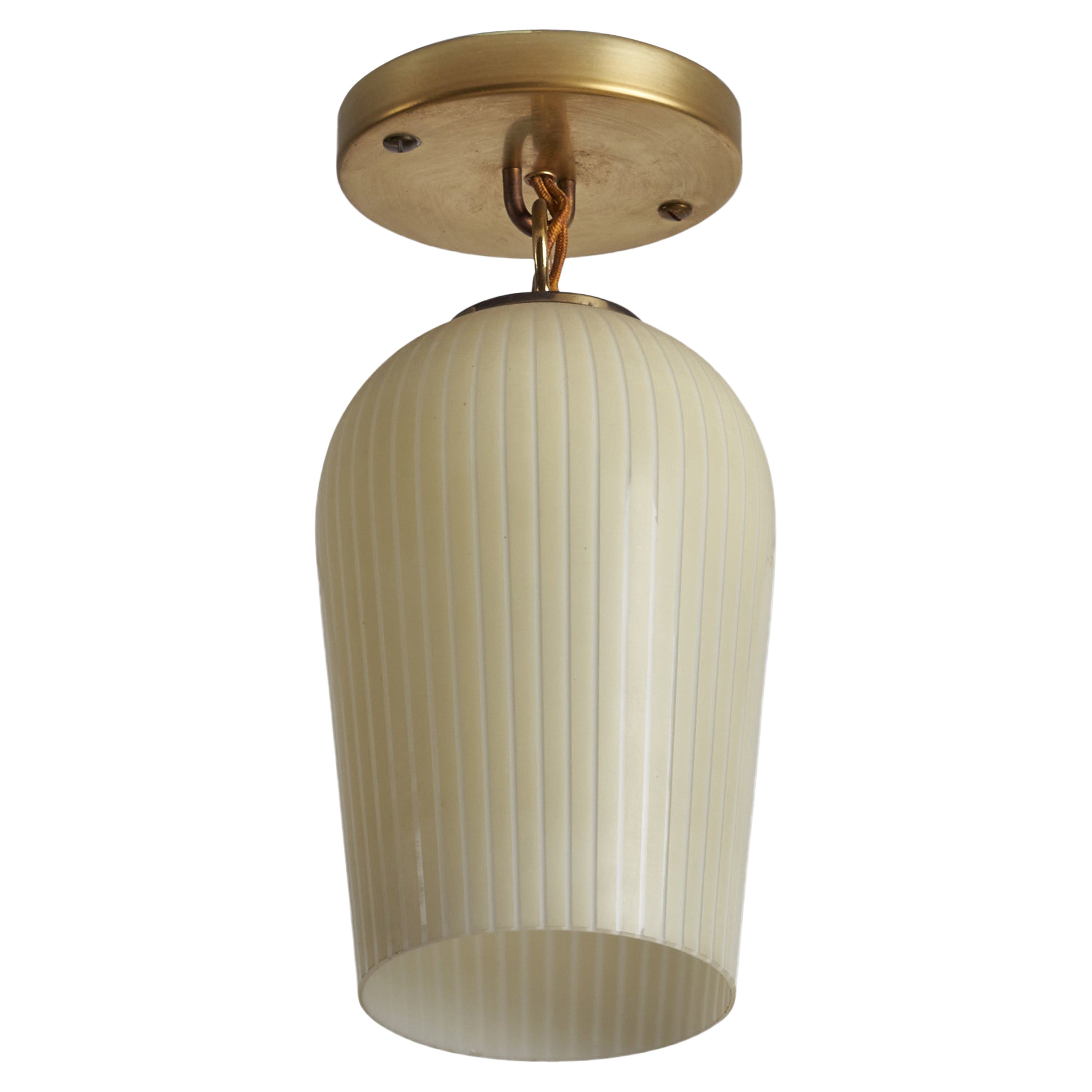 Lightolier, Pendant, Brass, Glass, USA, 1960s