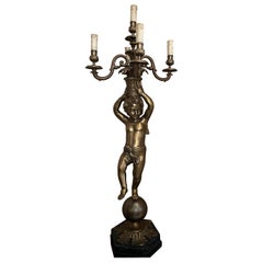 Antique Lampada da tavolo Putto Stile Impero ‘900