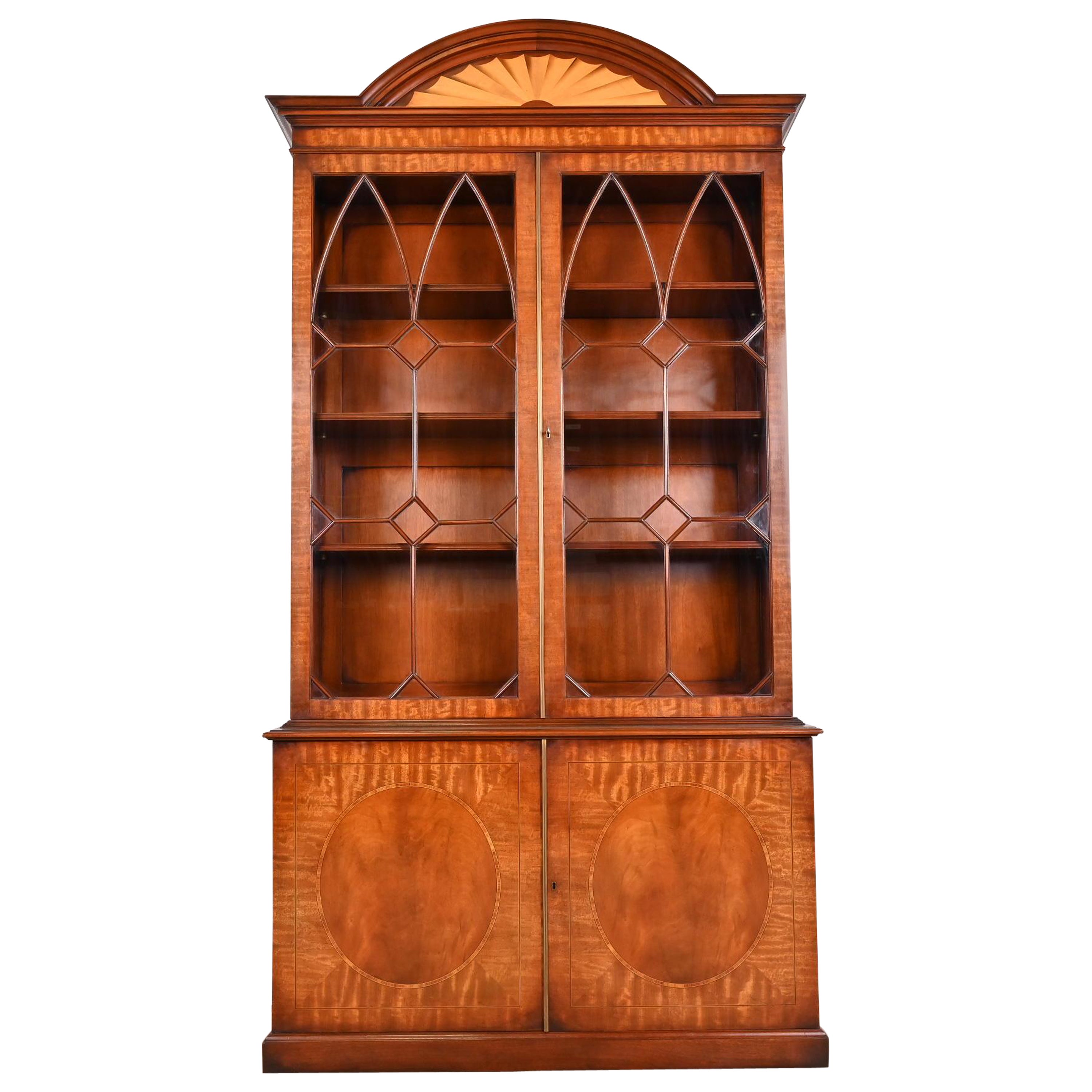 English Georgian Mahogany Breakfront Bookcase by Restall Brown & Clennell