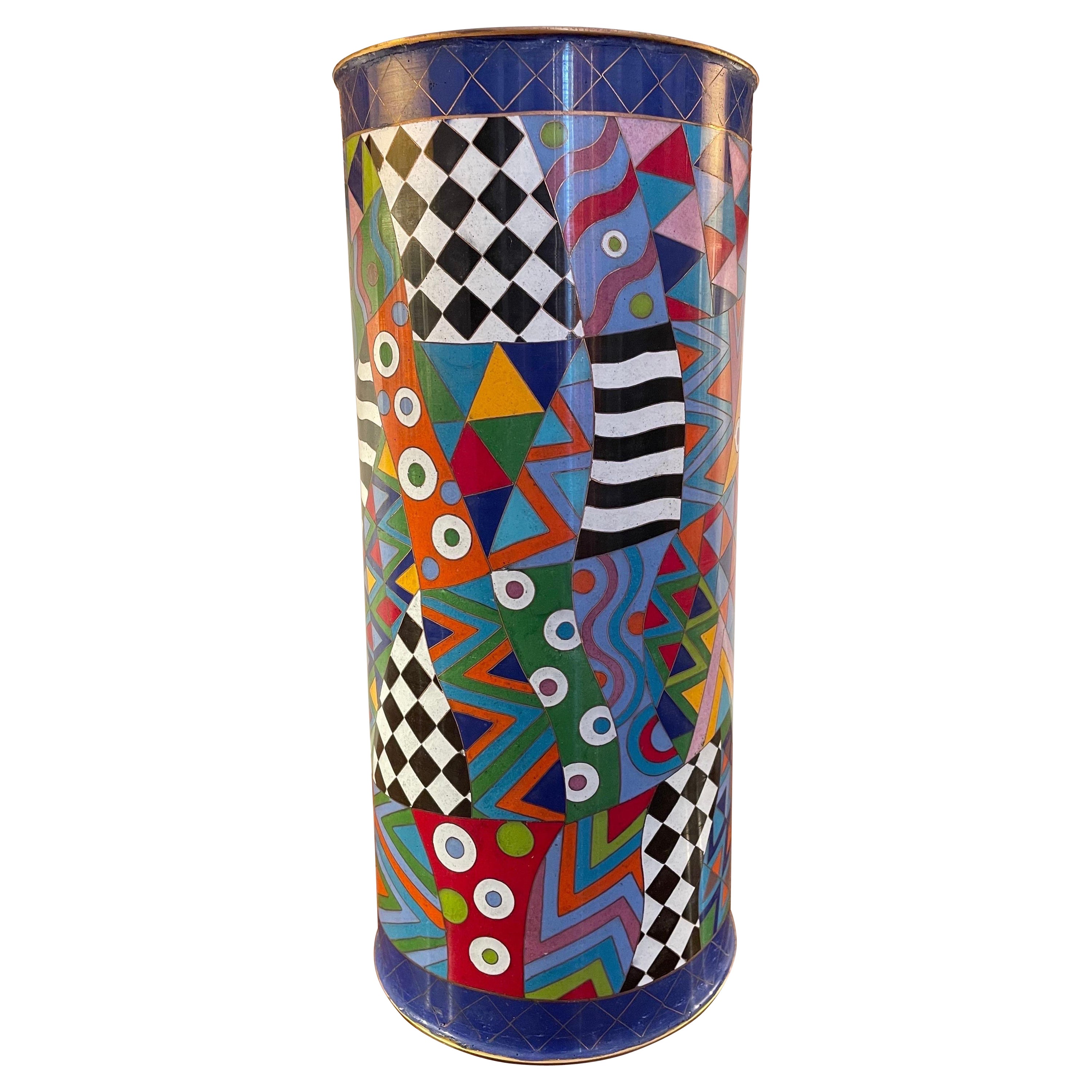 Missoni Cloissone Vase Colors Large Rare  For Sale