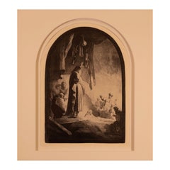 Rembrandt Van Rijn The Raising of Lazarus 1630 Etching Millenium Edition Framed