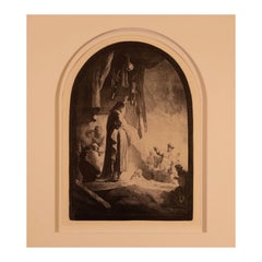 Rembrandt Van Rijn The Raising of Lazarus 1630 gravure du millénaire encadrée 