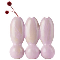 Itera Lilac Pink Triple Vase by Ia Kutateladze