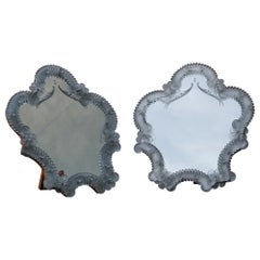 Two Used Italian Murano Vanity Mirror