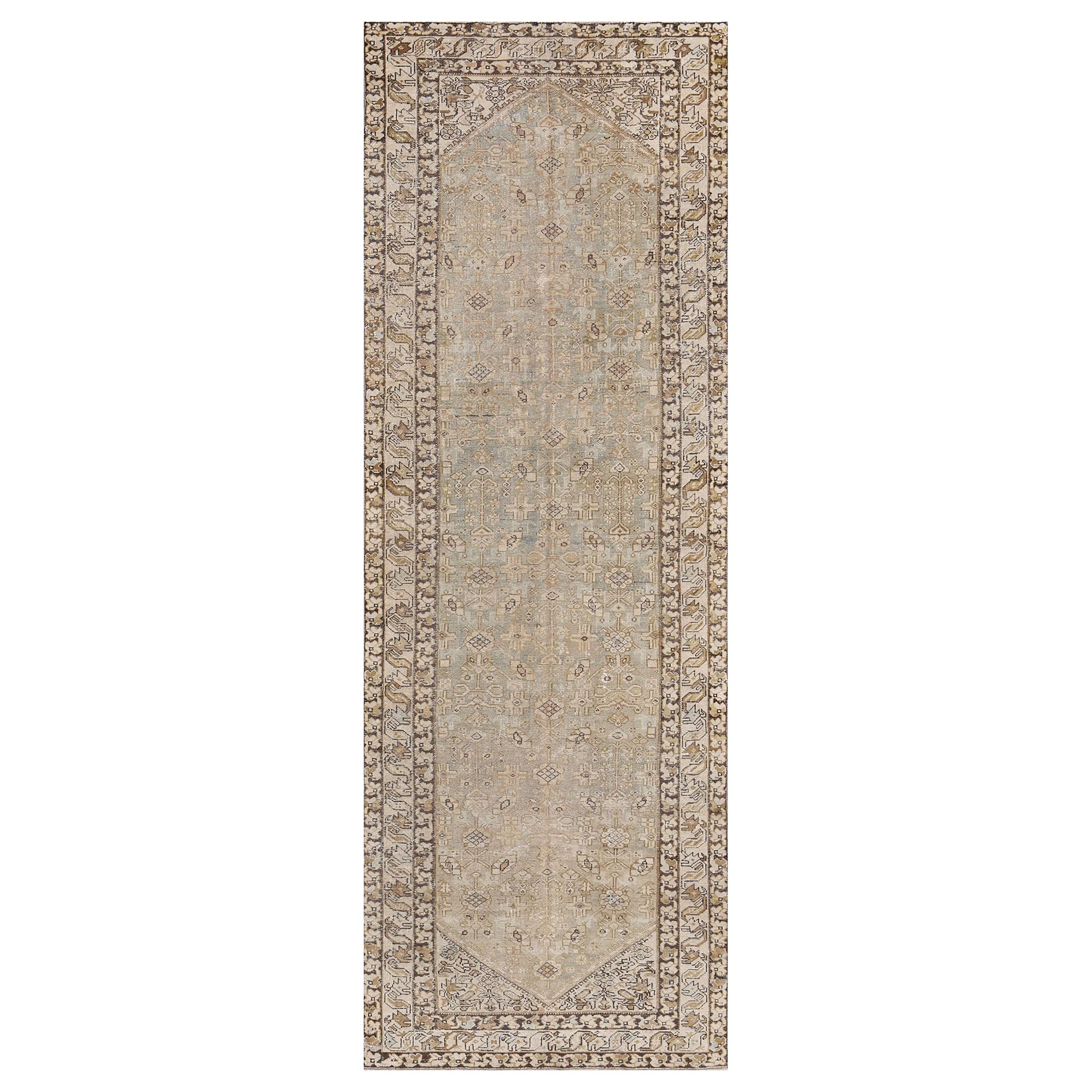 Antiquité de la fin du 19e siècle, tapis persan en laine Malayer