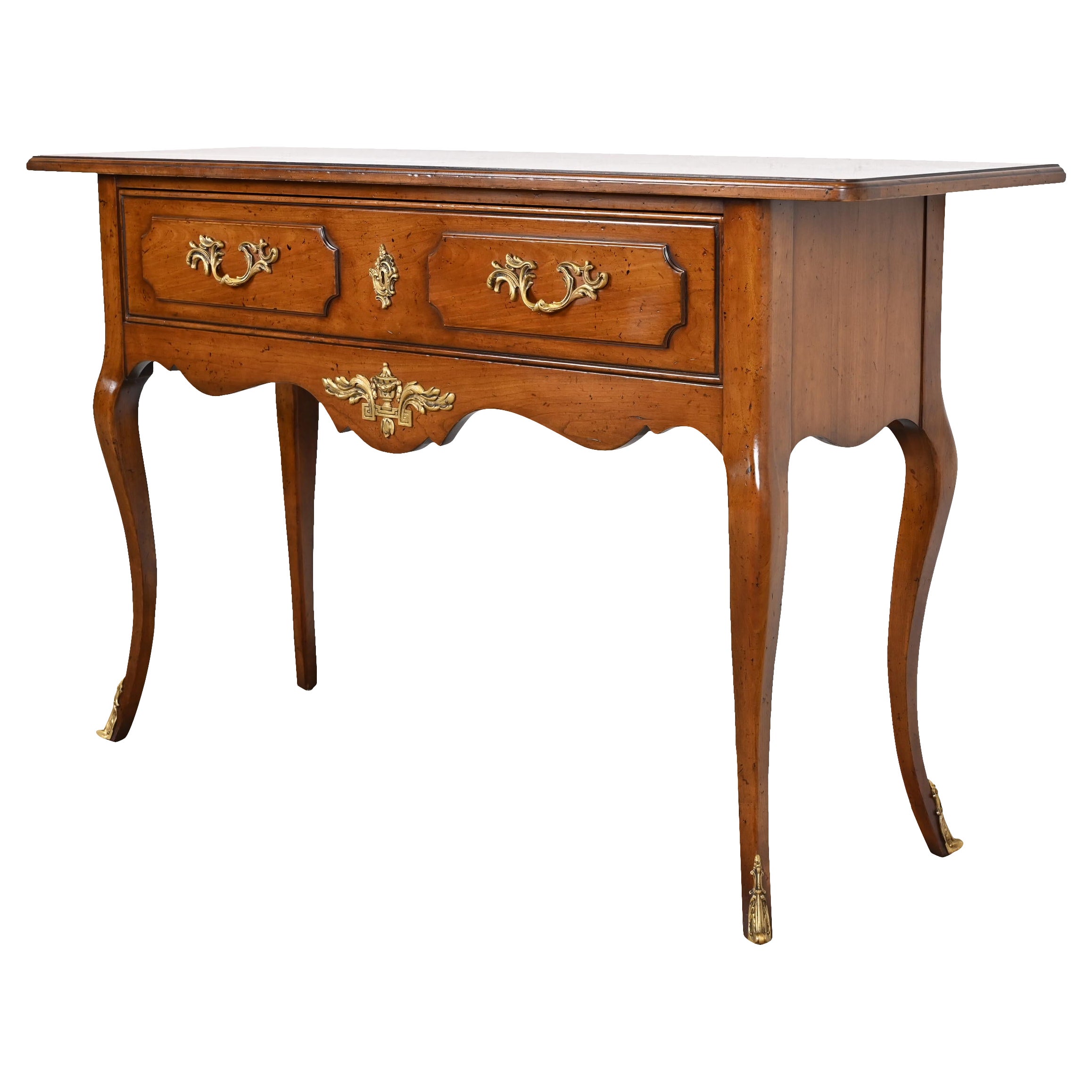 Bodart French Provincial Louis XV Fruitwood Console Table With Mounted Ormolu For Sale