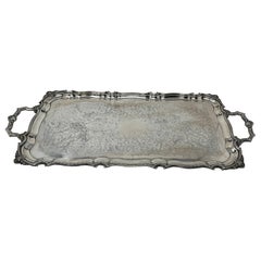 Antique English Silver Plate Drinks Tray, Circa 1920's.
