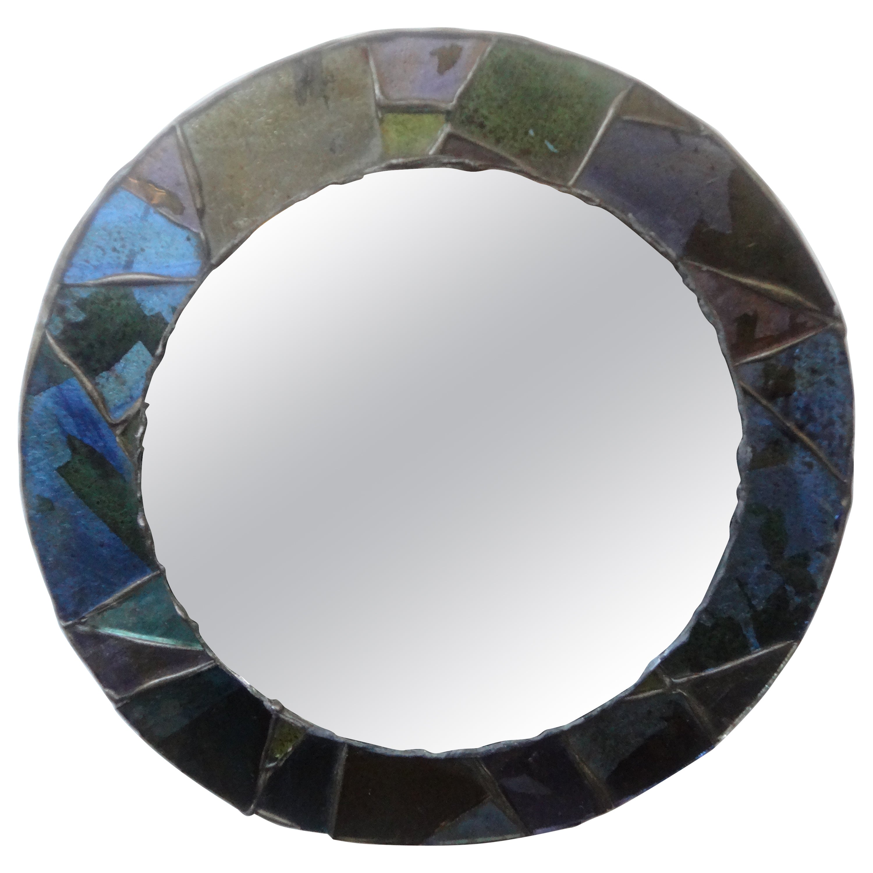 French Modern Glass Mosaic Mirror After Francois Lembo For Sale