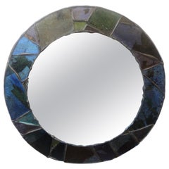 Vintage French Modern Glass Mosaic Mirror After Francois Lembo