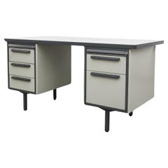 Mid-Century Heavy Gray Strafor Desk from the Netherlands, w/ File Storage, 1960s