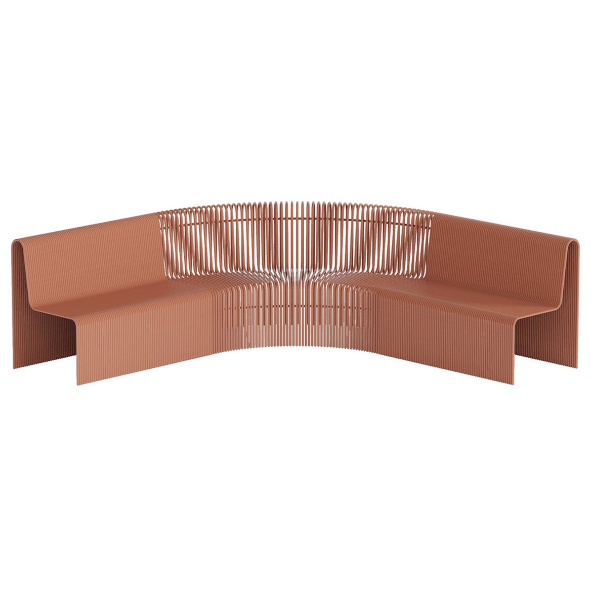 Customizable Powdercoated Aluminum Indoor/Outdoor Curved Sofa by Laun For Sale