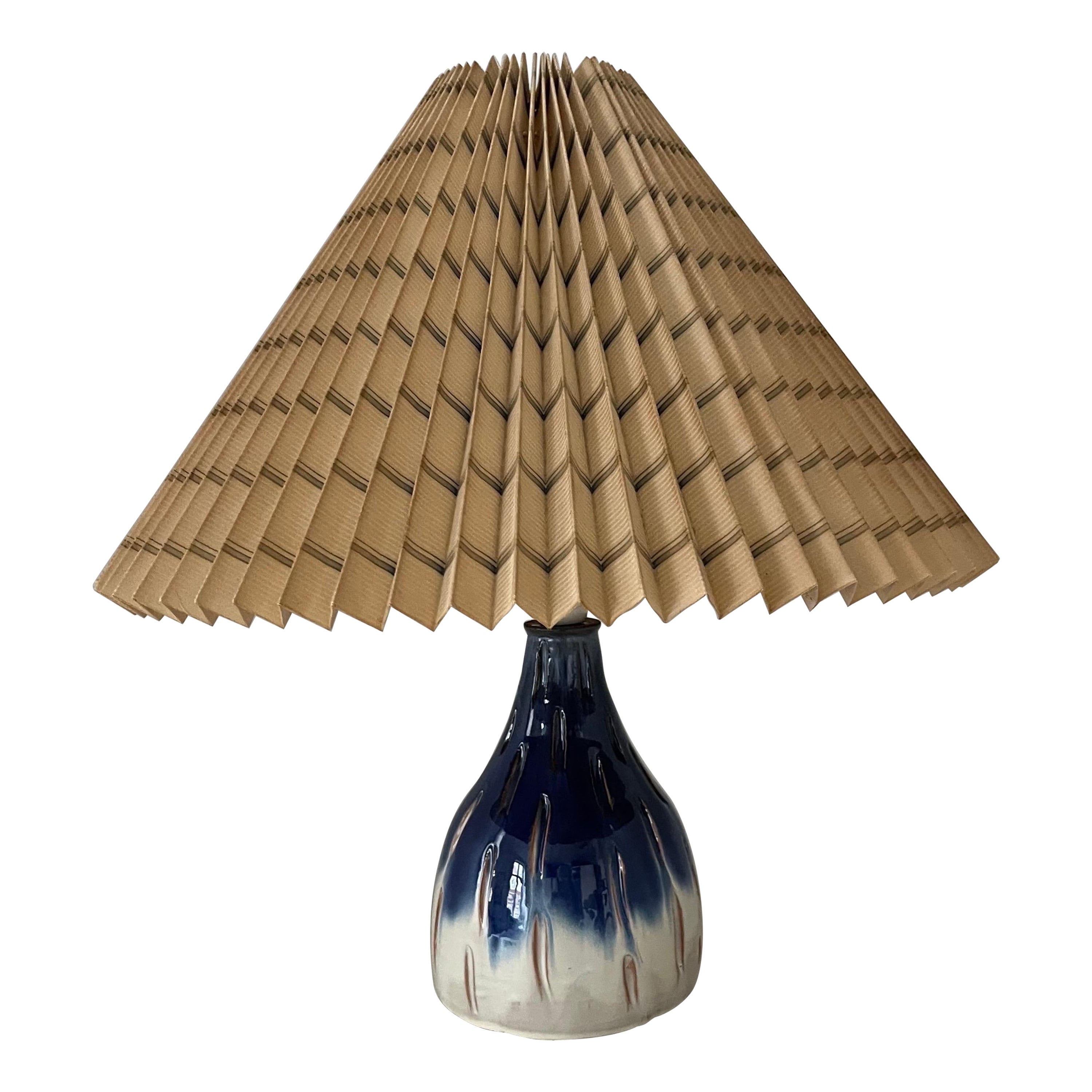 1960s Danish Ceramics Table Lamp by Krogslund Keramik with a gradient glaze For Sale
