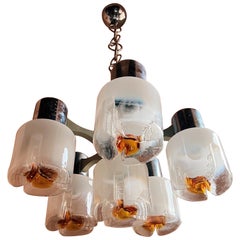 1970s Murano glass ceiling light by Mazzega