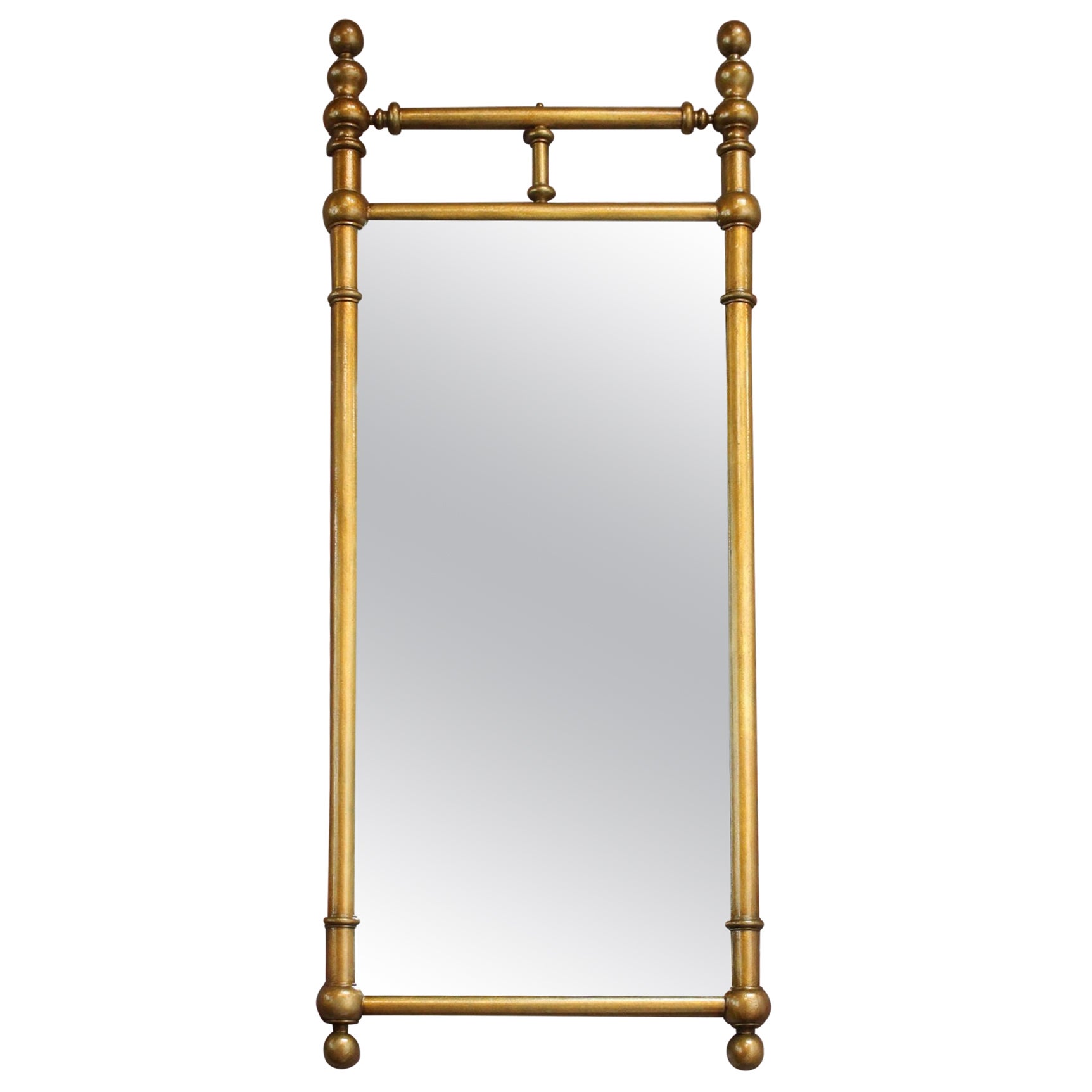 Espejo de pared vintage de metal fundido dorado