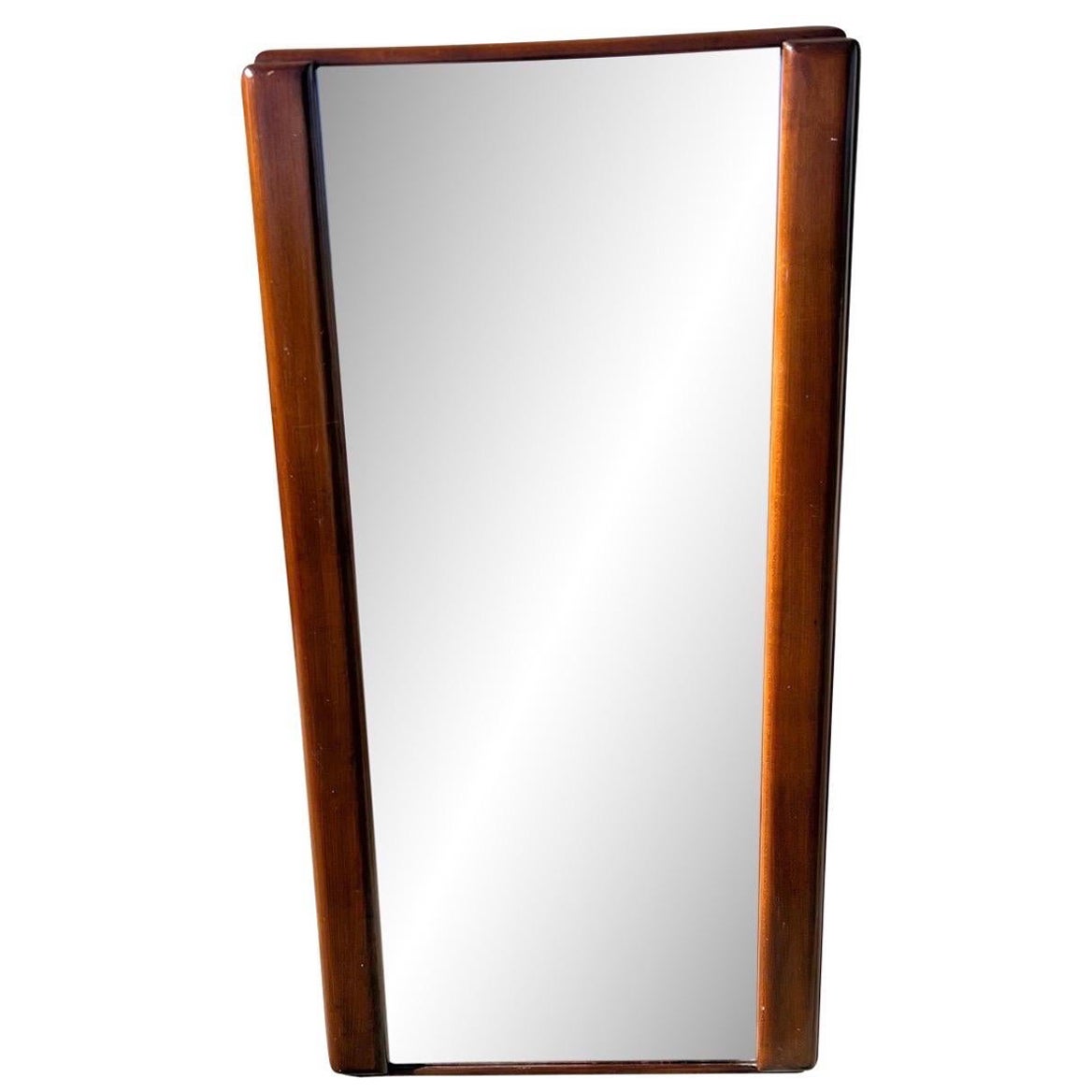 Mid 20th Century Art Deco Walnut Beveled Mirror