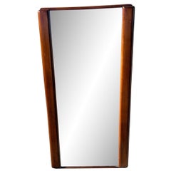 Vintage Mid 20th Century Art Deco Walnut Beveled Mirror
