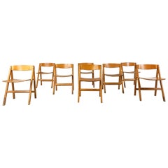 Vintage scandinavian folding chairs by Hyllinge Mobler, 1970s - set of 8