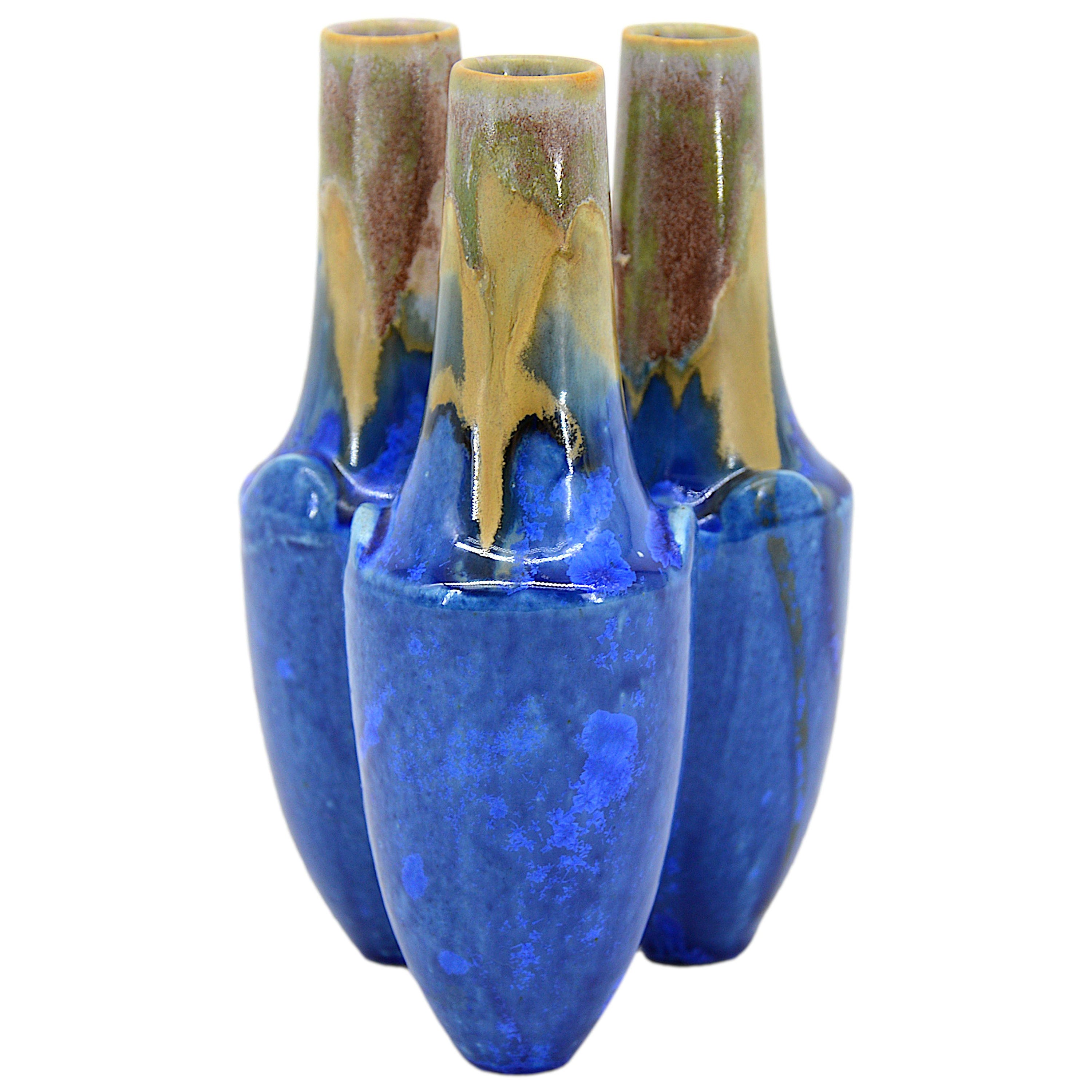 Gilbert METENIER French Art Deco Stoneware Vase 1920 For Sale