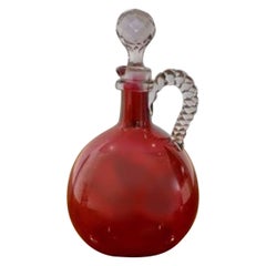 Antique Victorian Quality Cranberry Glass Decanter