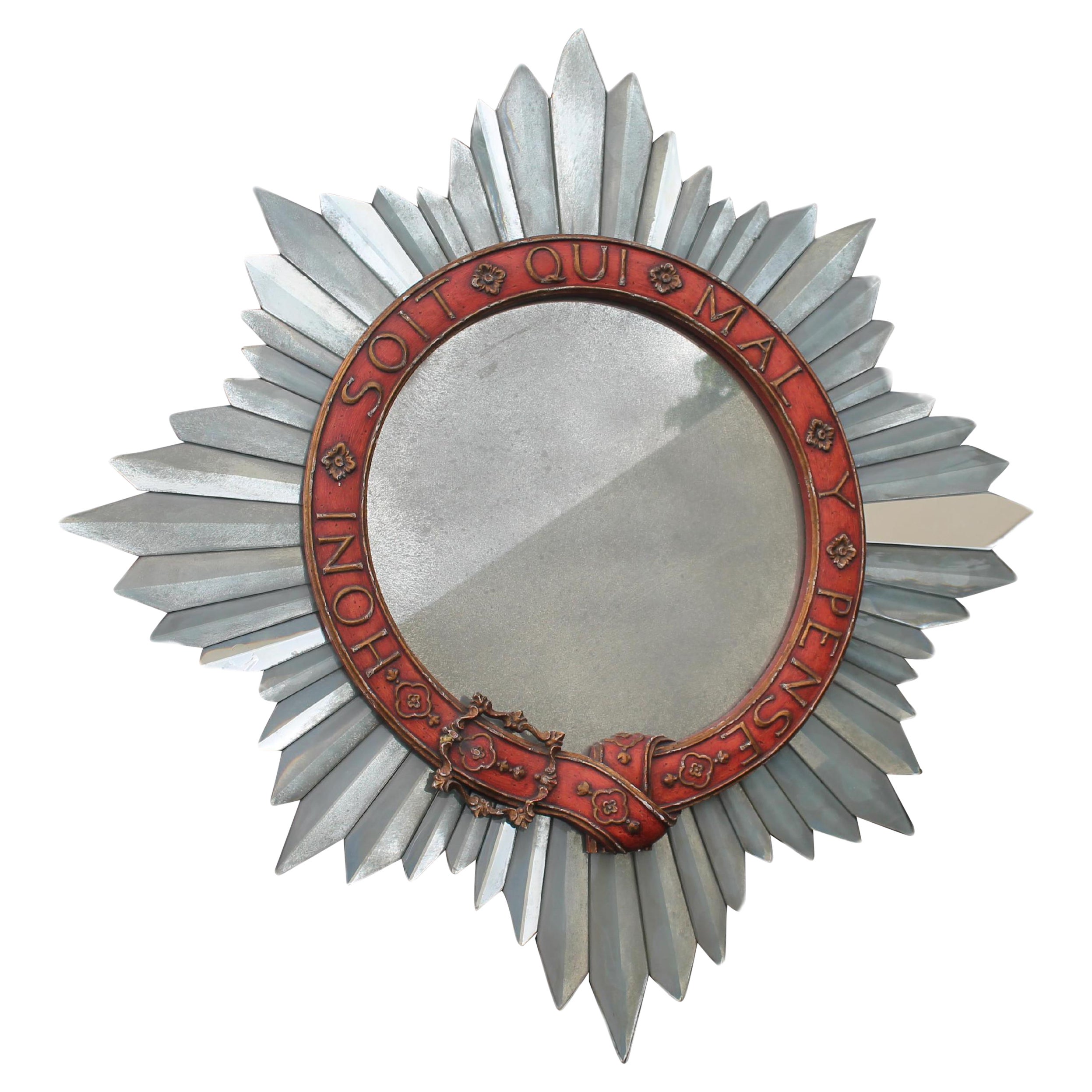1960s Mid Century Fully Mirrored Sun Ray/ Starburst Wall Mirror For Sale