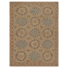 Rug & Kilim's Flachgewebe im Aubusson-Stil mit Blumenmustern und Medaillons