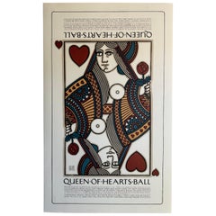 1977 David Lance Goines "Queen Of Hearts Ball" Advertisement Lithograph Print  