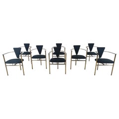 Vintage post modern dining chairs by Belgo chrom, set of 8 - 1980s