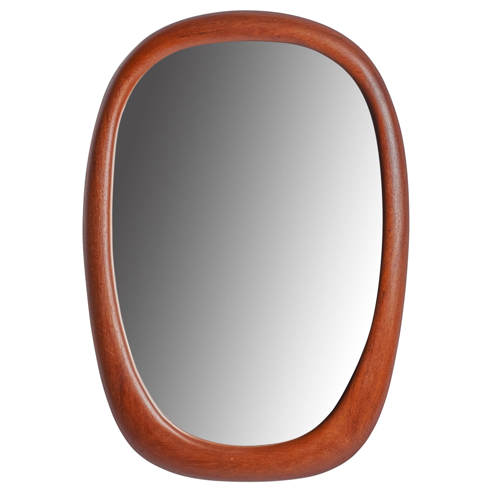 Swedish Designer, Wall Mirror, Teak, Sweden, 1950s