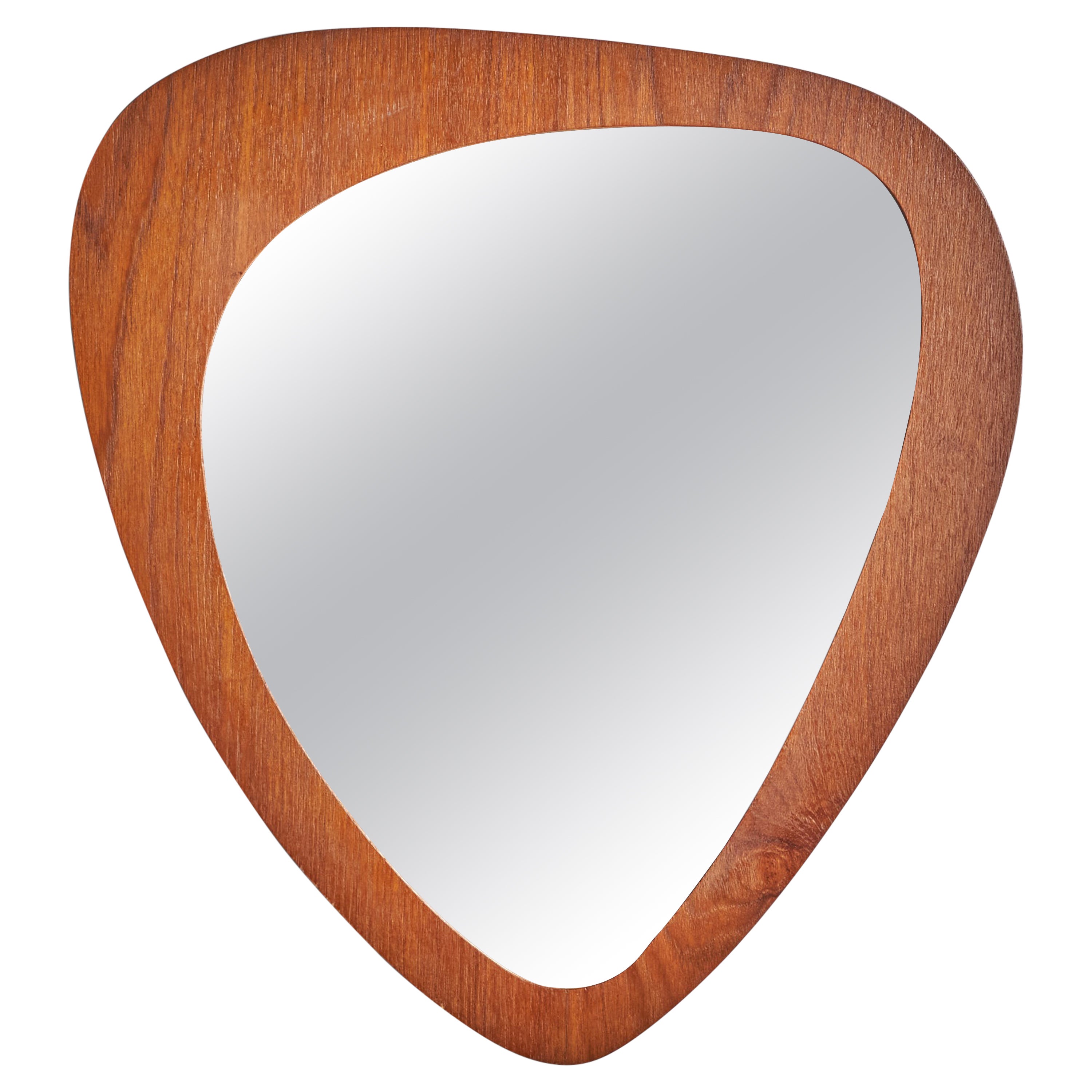 Swedish Designer, Wall Mirror, Teak, Sweden, 1950s